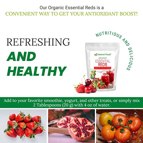Z Natural Foods Organic Essential Reds Organic Juice Powder Super Blend Of 10 Red 1 Lb Red