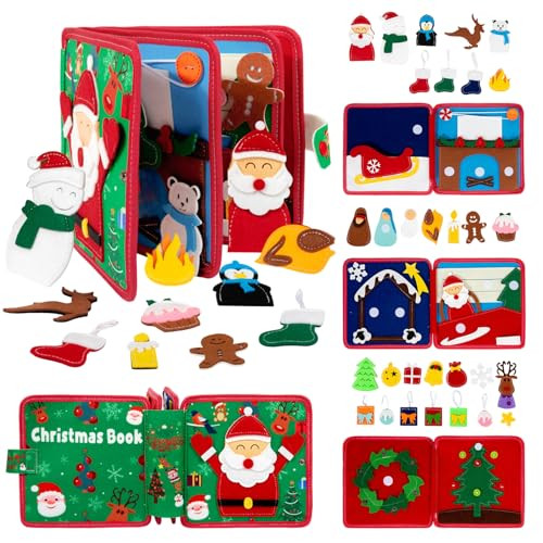 Yunhe Xinqiao Toys Factory Montessori Christmas Busy Book For Toddlers 13 Learning Busy Book With