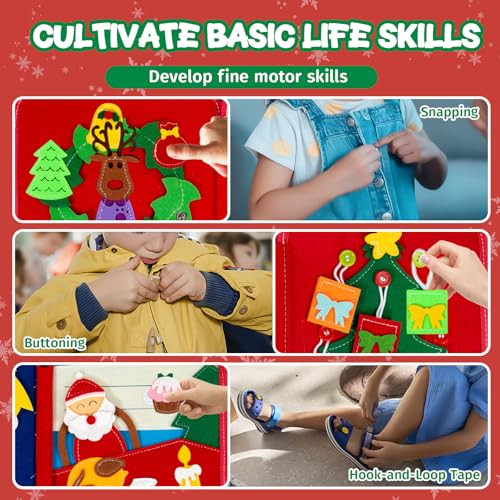 Yunhe Xinqiao Toys Factory Montessori Christmas Busy Book For Toddlers 13 Learning Busy Book With