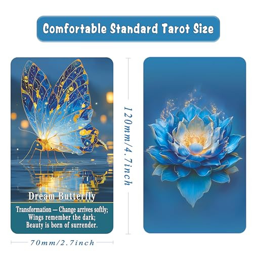 Sishui Blue Dream Oracle Cards For Beginners 80 Cards Oracle Tarot Deck Blue