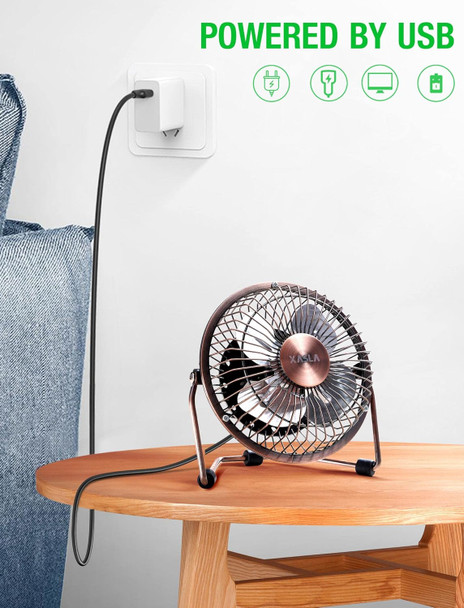 Xasla 4 Inch Small Usb Desk Fan, Mini Quiet Fan With Metal Construction Strong Airflow 360°Adjustable Tilt Angle, Personal Coolin Xasla 4 Inch Small Usb Desk Fan, Mini Quiet Fan With Metal Construction Strong Airflow 360°Adjustable Tilt Angle, Personal Coolin
