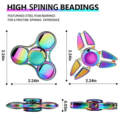 Scione Metal Fidget Spinner For Kid Adult Sensory Hand Fidget Toy Anxiety 7 Pack