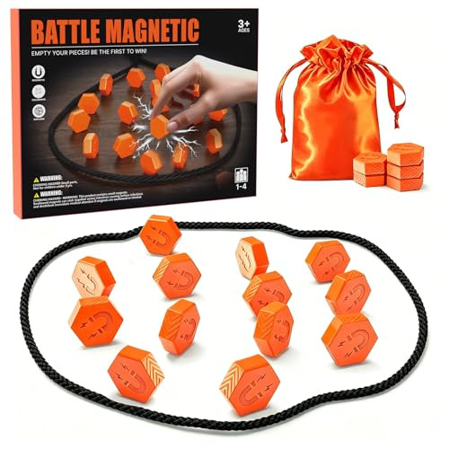 Padfuse 20Piece Magnetic Chess Game With Textured Stones and Rope