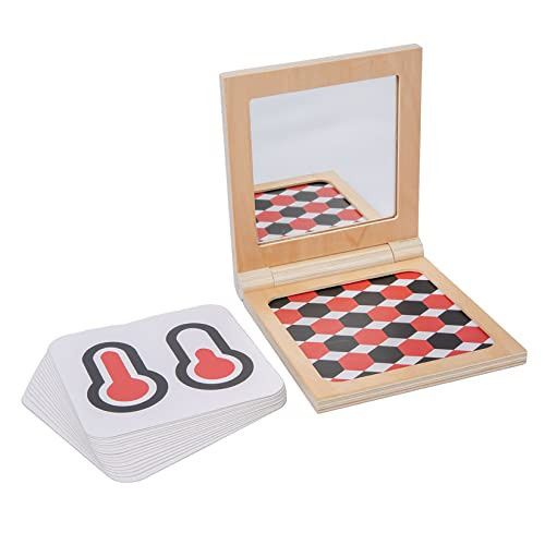 Adena Montessori Black And White Cards Wooden Frame With Mirror Tummy Time Toys Black