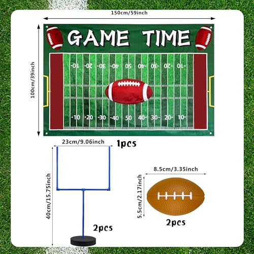 Xipegpa Large Football Party Goal Post Decoration Kit With 15.75 In Field 5 Pcs