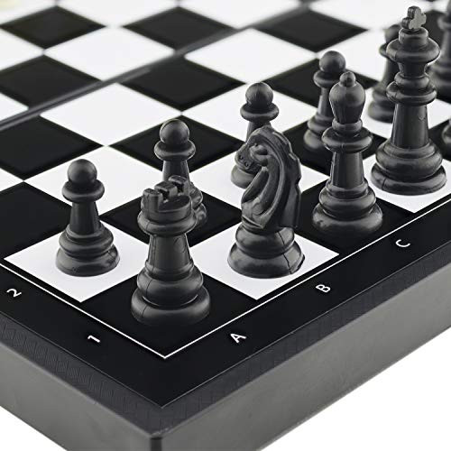 Buyess 5 In 1 Magnetic Chess Checkers Dominoes Backgammon And Cards Set