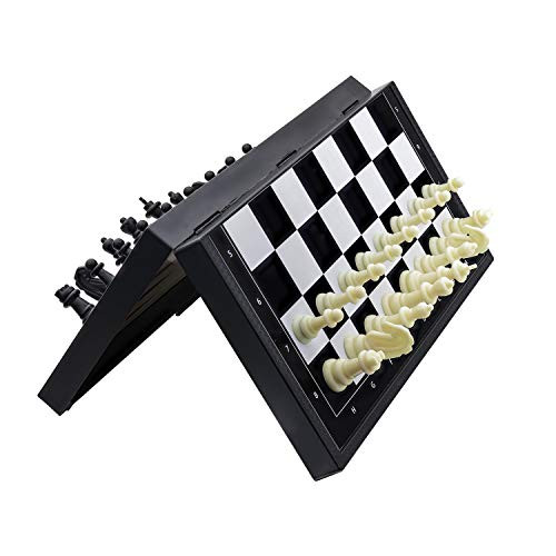 Buyess 5 In 1 Magnetic Chess Checkers Dominoes Backgammon And Cards Set