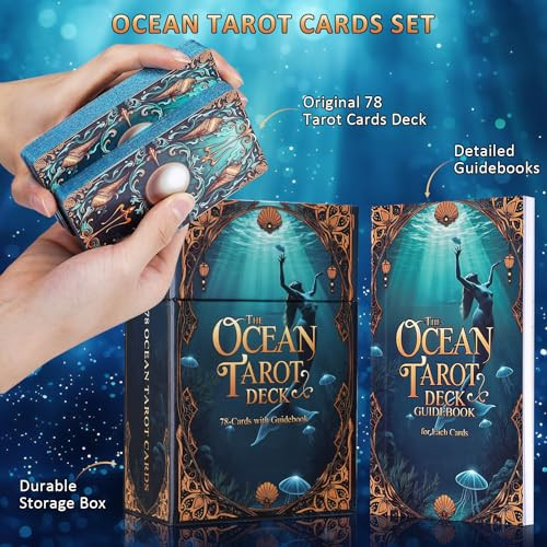 Xsylohxl Ethereal and Celestial Ocean Tarot Deck For Beginners Unique Marine Four Blue