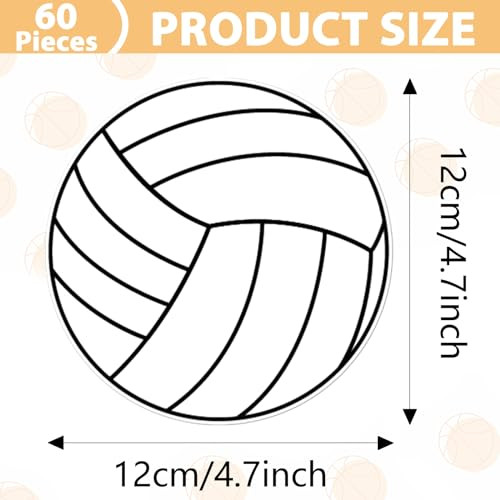 Zoiiwa Volleyball Cutouts Diy Sport Theme Party Decoration For Baby Shower Birthday 60 Pcs