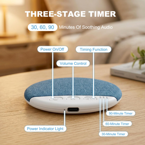 Vitomas Sleep White Noise Machine With Smart Bluetooth 5.4 Pillow Speaker White