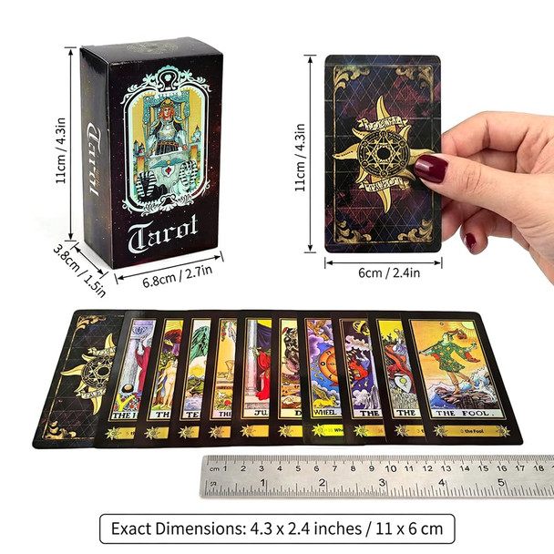 Vovoh Tarot Cards Deck 78 Holographic Classic Tarot Cards With Surface Laser