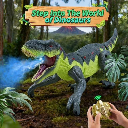 Qpou Remote Control Dinosaur Toy For Kids