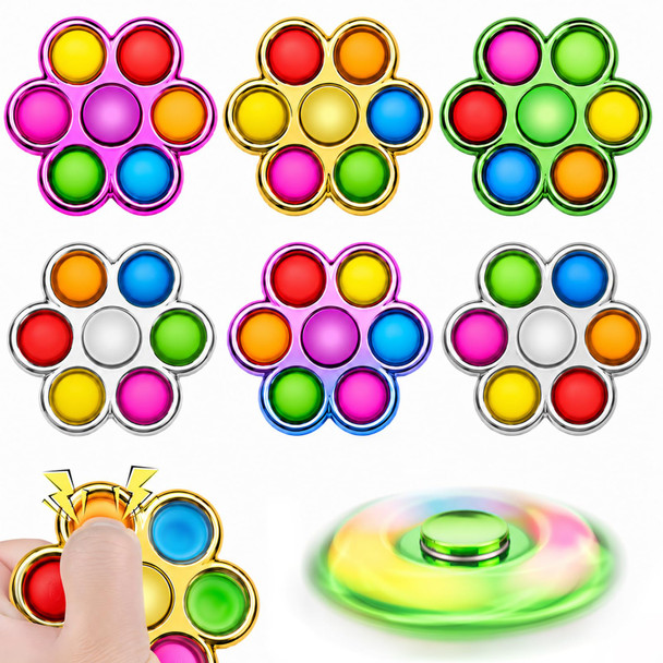Aveloki Fidget Spinner PopFidget Spinners For Kids and AdultsFidget Toys Adults Stress 6 Pack
