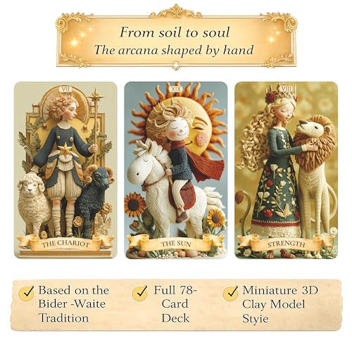 Sishui Unique Tarot Deck 78 Clay Tarot Cards For Beginners And Experienced