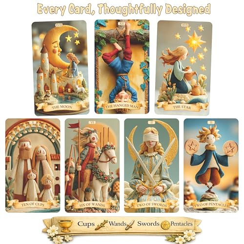 Sishui Unique Tarot Deck 78 Clay Tarot Cards For Beginners And Experienced