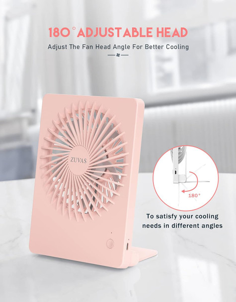 Zuvas Desk Fan Battery Operated Fan Rechargeable 180°Tilt Folding Personal Fan Ultra Quiet Small Portable Fan 3 Speed Adjustable Zuvas Desk Fan Battery Operated Fan Rechargeable 180°Tilt Folding Personal Fan Ultra Quiet Small Portable Fan 3 Speed Adjustable