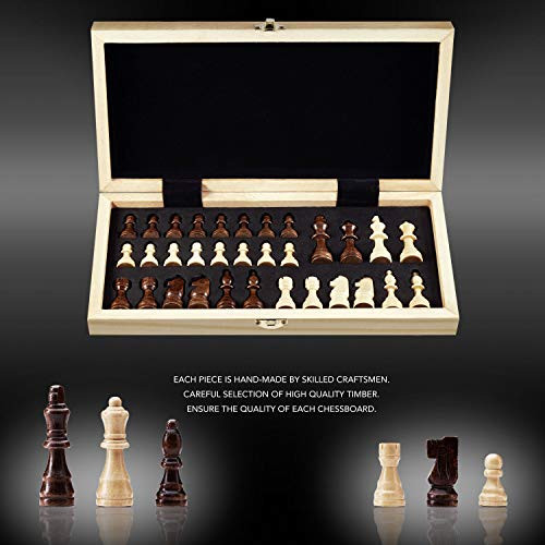 Amerous Chess Set X12 Folding Wooden Standard Travel International Chess Board Game 12