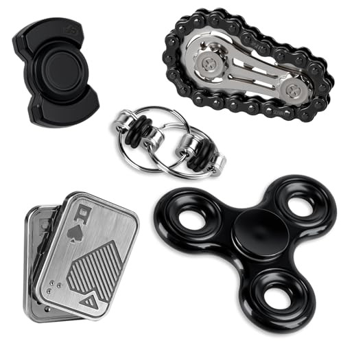 Kambolly Fidget Toys Adults Metal Fidgets Toy Set Magnetic Spinners Figette Toys 5 Pcs