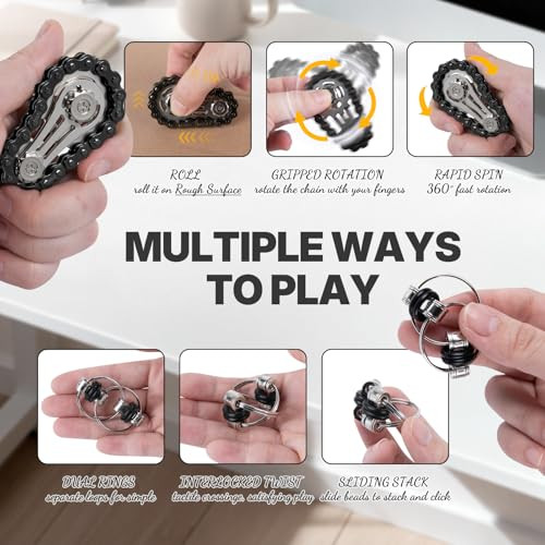 Kambolly Fidget Toys Adults Metal Fidgets Toy Set Magnetic Spinners Figette Toys 5 Pcs