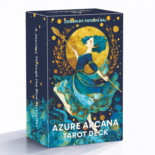 Dpehakmk Azure Arcana Tarot Deck 78 Tarot Cards With General Guidebook Artistic Blue