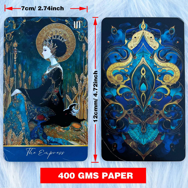 Dpehakmk Azure Arcana Tarot Deck 78 Tarot Cards With General Guidebook Artistic Blue