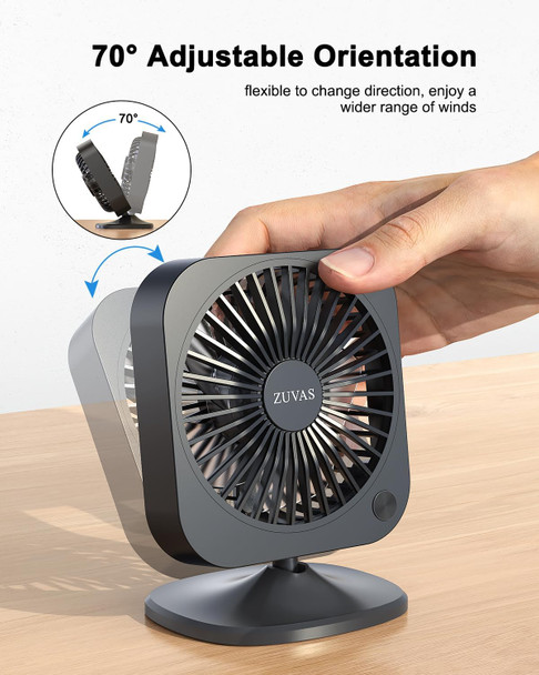 Zuvas Mini Desk Fan Small Powerful Personal Fan Strong Airflow Usb Fan 3 Speed Adjustable Table Fan 70° Tilt Electric Portable Zuvas Mini Desk Fan Small Powerful Personal Fan Strong Airflow Usb Fan 3 Speed Adjustable Table Fan 70° Tilt Electric Portable