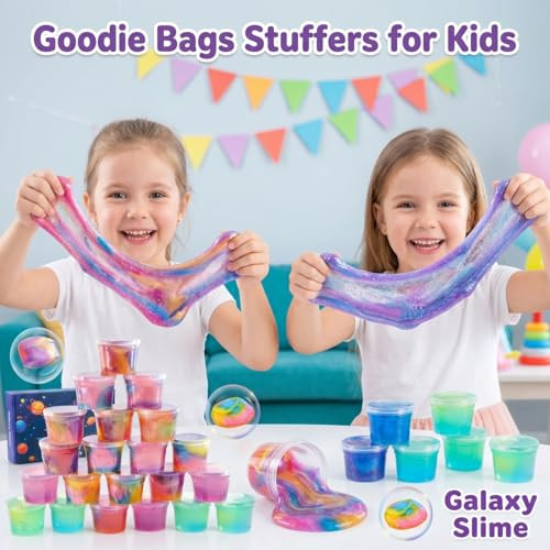Aplustti Clear Slime Kit And Galaxy Slime For KidsSlime Party FavorsUnicorn Slime 24 Pack Clear