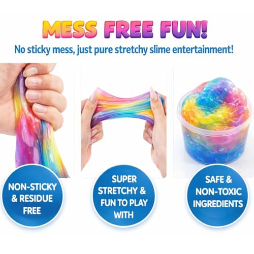 Aplustti Clear Slime Kit And Galaxy Slime For KidsSlime Party FavorsUnicorn Slime 24 Pack Clear