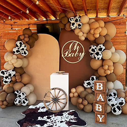 Xipegpa Cow Balloons Arch Garland Kit Cow Party Decorations For Baby Shower 158 Pcs
