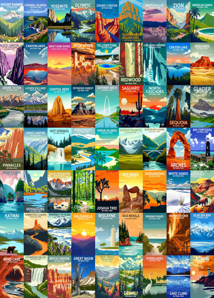 Wangmhcy National Park Puzzles Family Puzzle Game Toys Travel Poster Landscape Puzzles 1000 Pieces