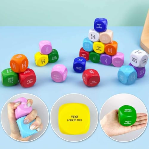Xipegpa Colorful Motivational Stress Ball Stress Cube Set For Motivational Suitable For 30Pcs