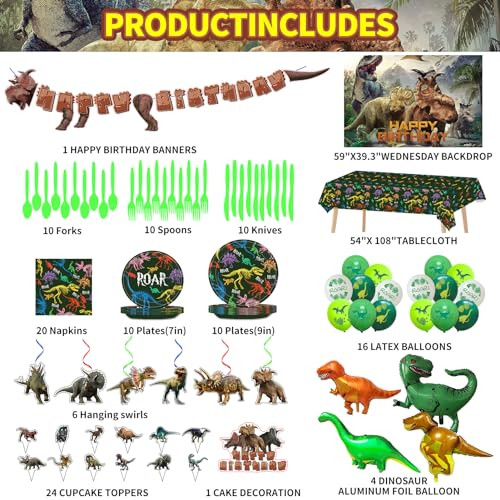 Fire Rose Dinosaur Birthday Party Supplies Dinosaur Style Decorations Include Backdrop Tablecloth Banners