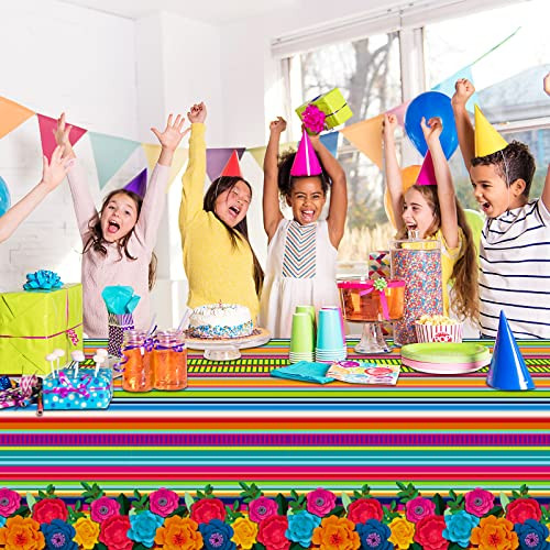 Zoiiwa Mexican Fiesta Party Supplies Mexican Theme Tablecloths Fifth Of May Table 3 Pieces