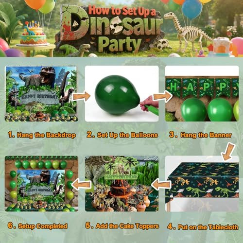 Kaiftek Dinosaur Birthday Party Decorations For Boys