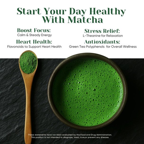 Venture Pal Superior Ceremonial Grade Matcha Powder 100% Pure First Harvest Matcha Powder 1.06Oz 30G