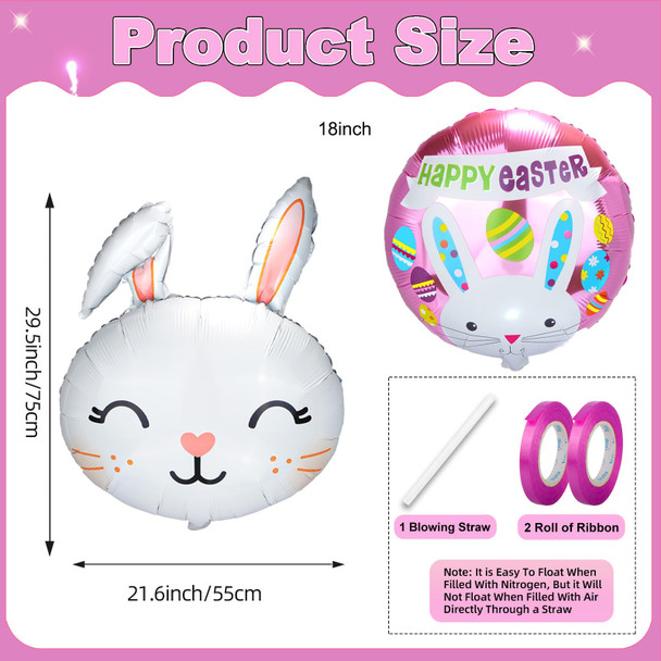 Jituihom Xjyxqf Easter Bunny Balloons 18Inch 6Pcs
