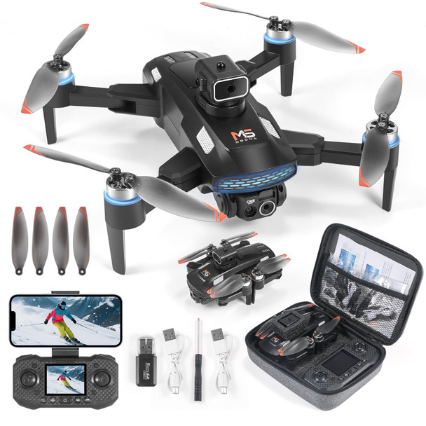 Mgfdget Mini Drone With 4K Dual CamerasOne Key Take Off/LandingBrushless MotorAltitude Hold