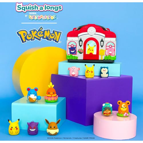 SquishALongs Pok'mon Center Playset (Pikachu Chansey Marill Snorlax