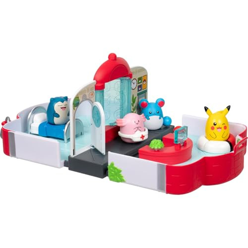 SquishALongs Pok'mon Center Playset (Pikachu Chansey Marill Snorlax