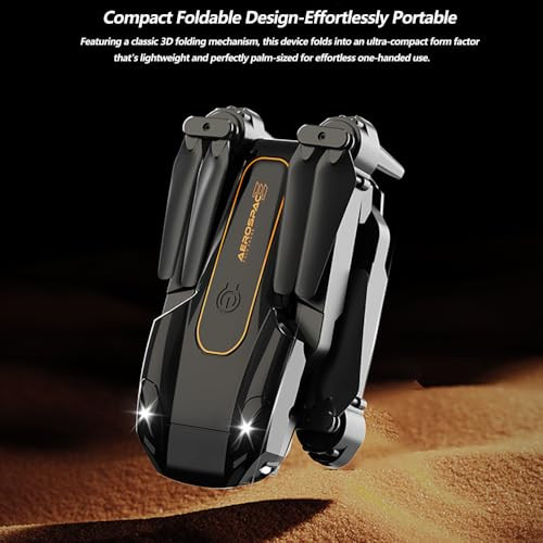 Qiduhuqi Drone With 1080P Camera Christmas Mini Foldable Drone For Adults And Black