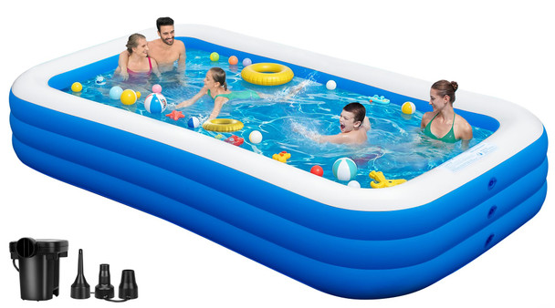Cinlinso Inflatable Swimming Pool For Family 130 X 72 X 22 Large