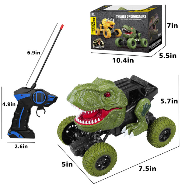 Yezi Remote Control Dinosaur Car For Kids Boys 2.4Ghz All Terrain Remote