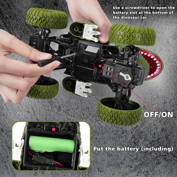 Yezi Remote Control Dinosaur Car For Kids Boys 2.4Ghz All Terrain Remote