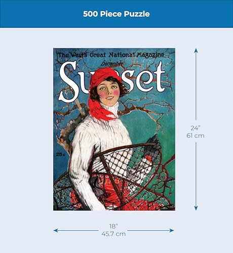 York Puzzle Company Sunset Magazine Snowshoeing 500 Piece
