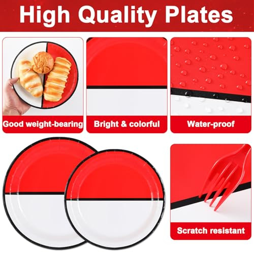 Zoiiwa Cartoon Animation Birthday Party Supplies Cartoon Ball Paper Plates And Napkins