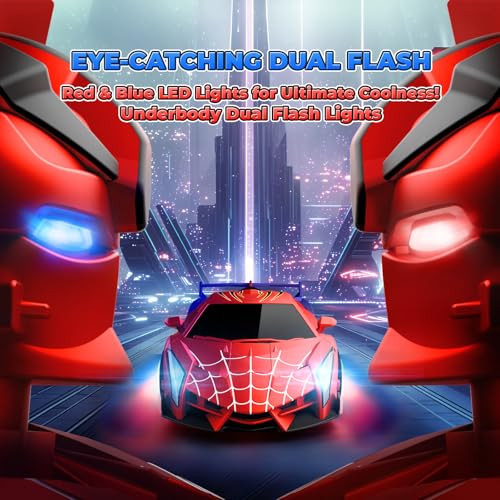 Tikafony Spider Transform Rc Cars Toys With Eye and Underbody Lights 2.4Ghz