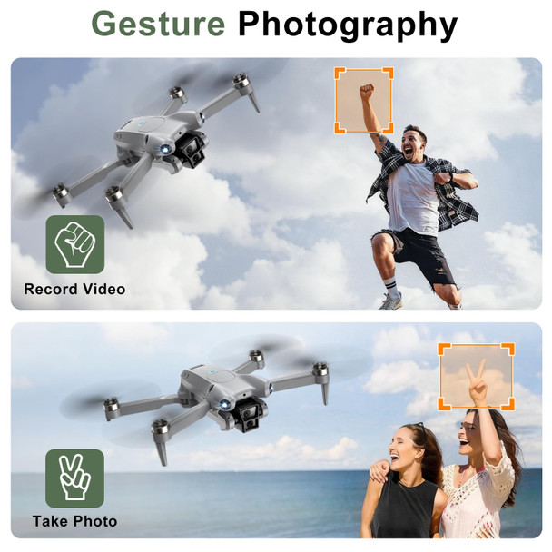 Asfsfq Pro Drone With Camera For Adults 4KBrushless Motors Drone For Kids Grey