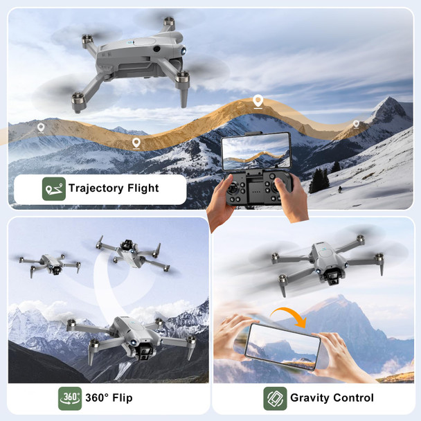 Asfsfq Pro Drone With Camera For Adults 4KBrushless Motors Drone For Kids Grey
