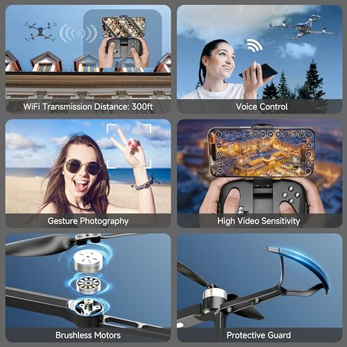Plegble Drones With Camera For Adults 4K Brushless Motor Drone For Kids
