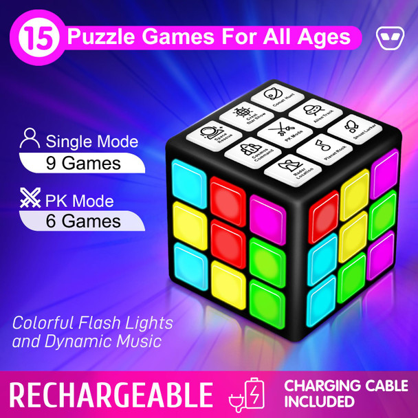 Xinbeiya Rechargeable Handheld Cube With Games Black